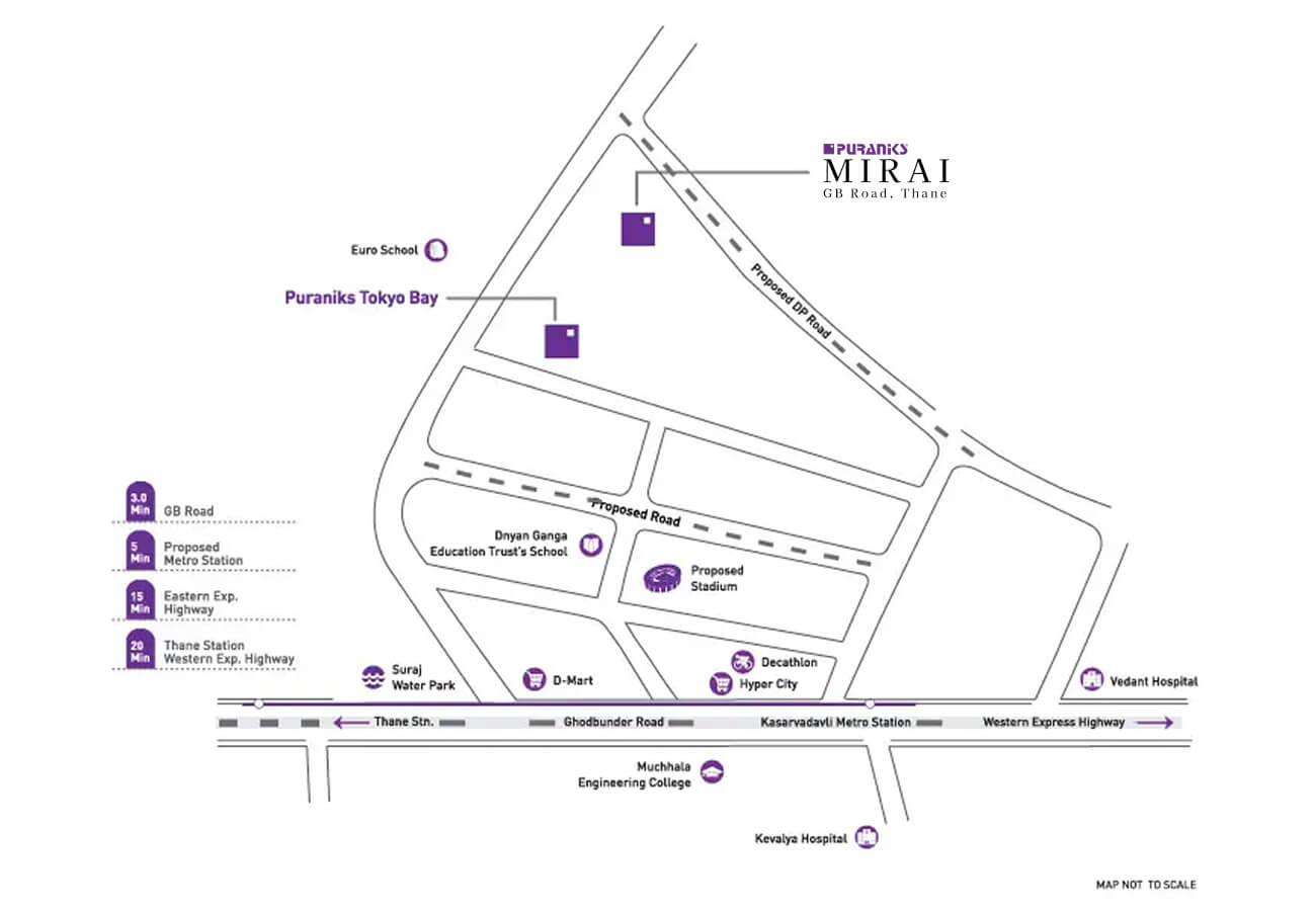Puraniks Mirai Thane Location Map